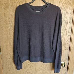 NWOT Abercrombie & Fitch Woman's Dark Gray Crewneck Waffle Shirt